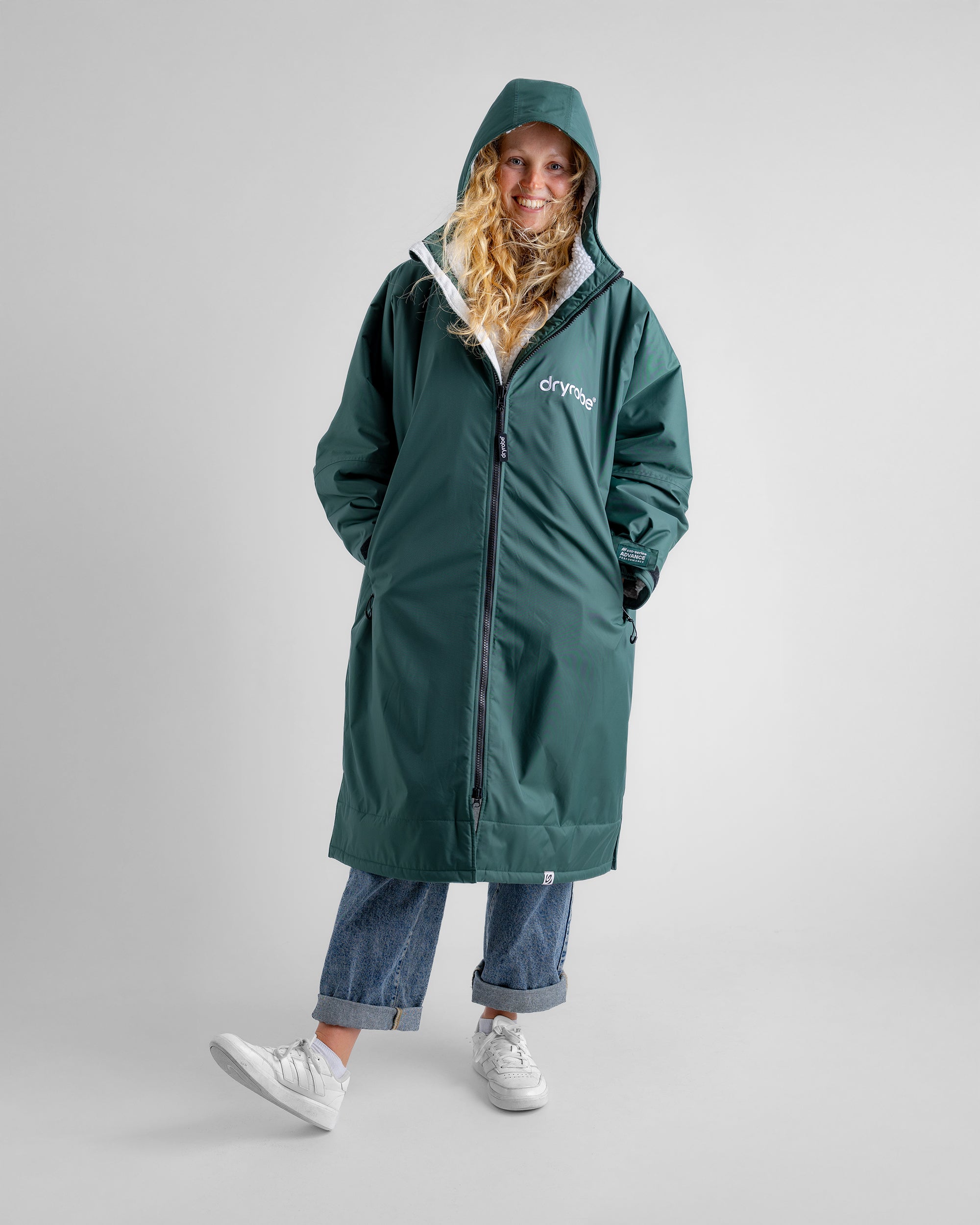 Dryrobe Advance Long Sleeve Dark Green Grey Advance Changing Robe