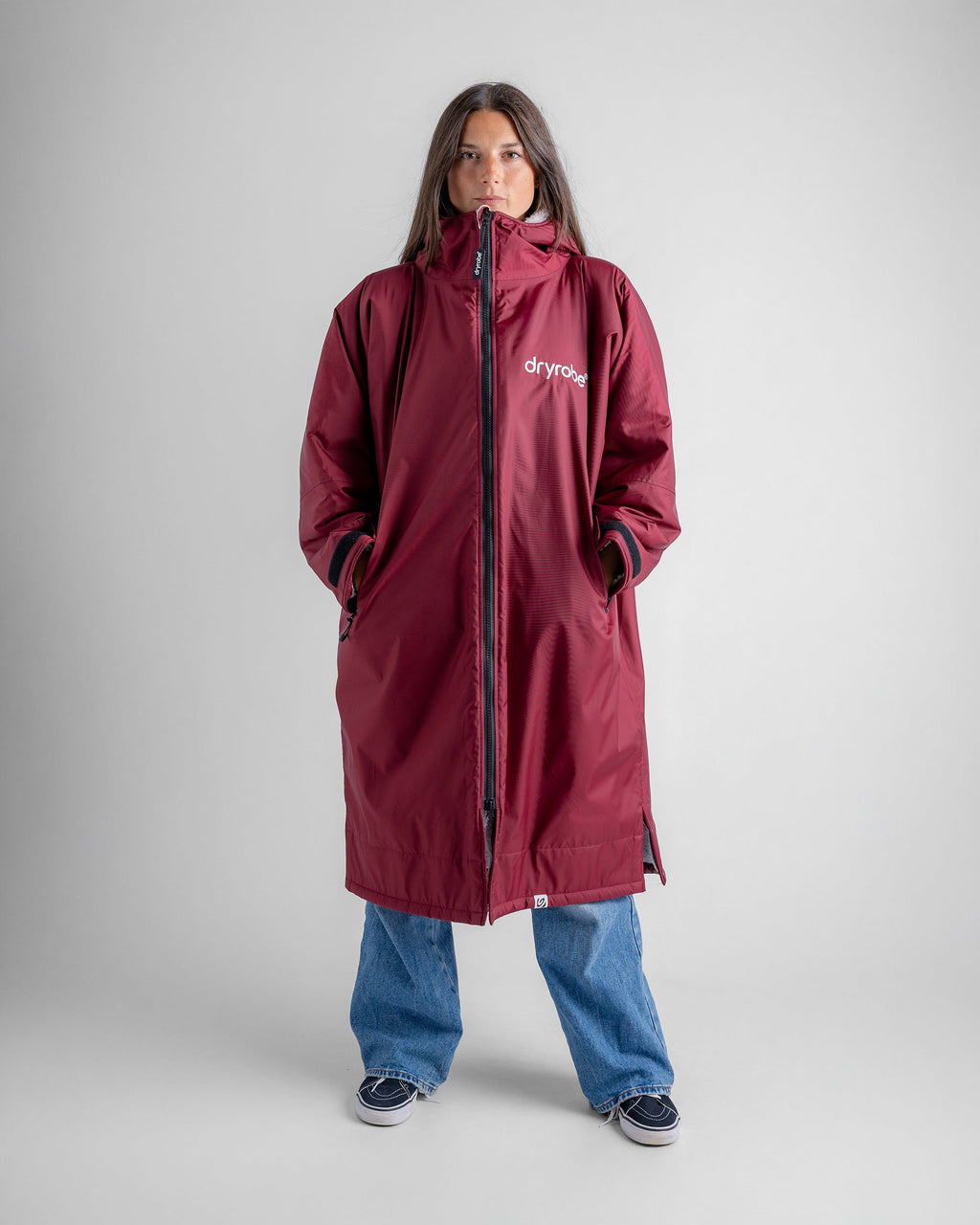 Dryrobe Advance Long Sleeve Burgundy Grey Advance Changing Robe