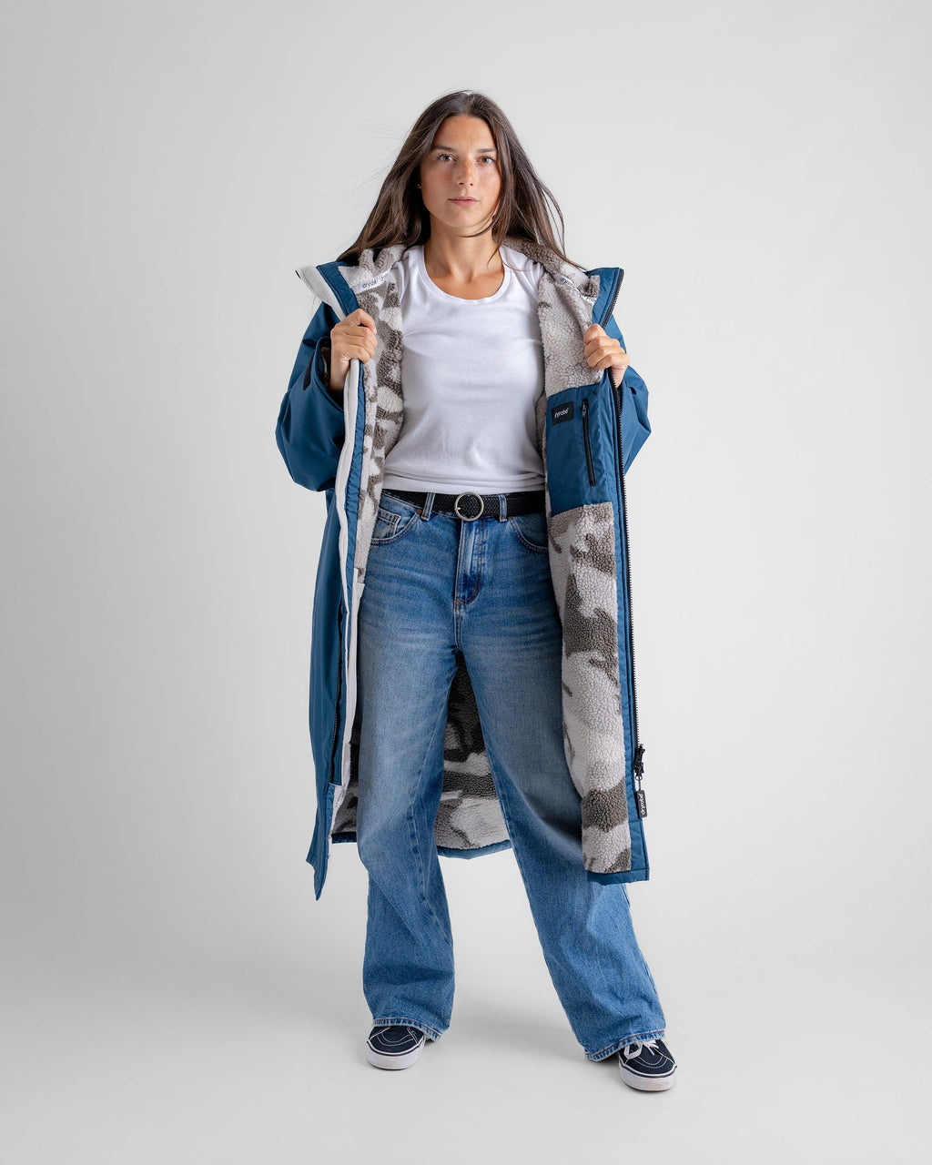 Dryrobe Advance Long Sleeve Deep Sea Blue Camo Advance Changing Robe