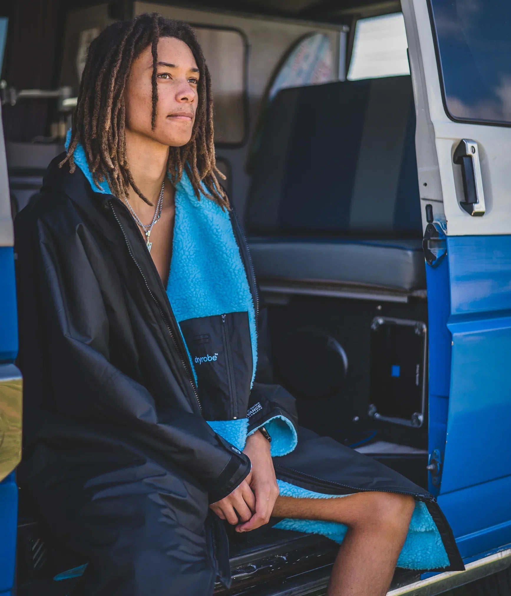 Dryrobe Advance Long Sleeve BLACK BLUE - RECYCLED