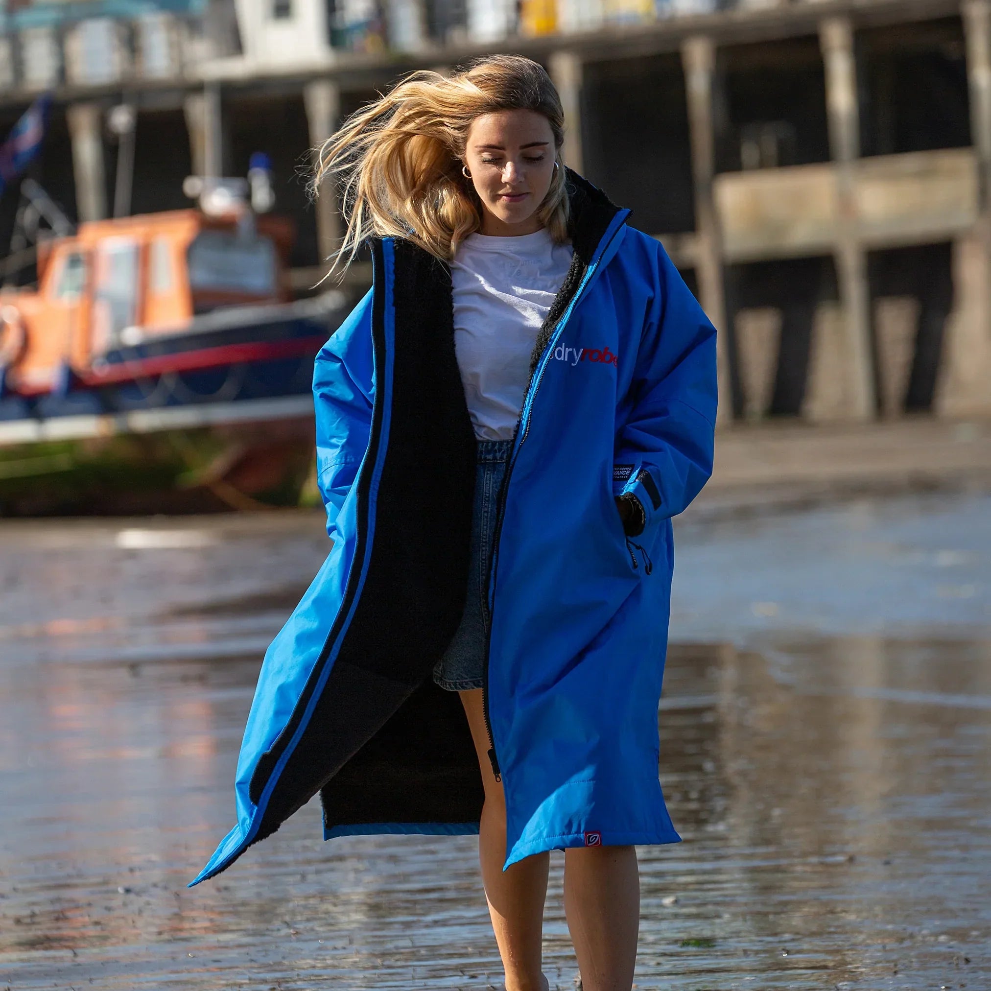 Dryrobe Advance Long Sleeve Cobalt Blue - RECYCLED