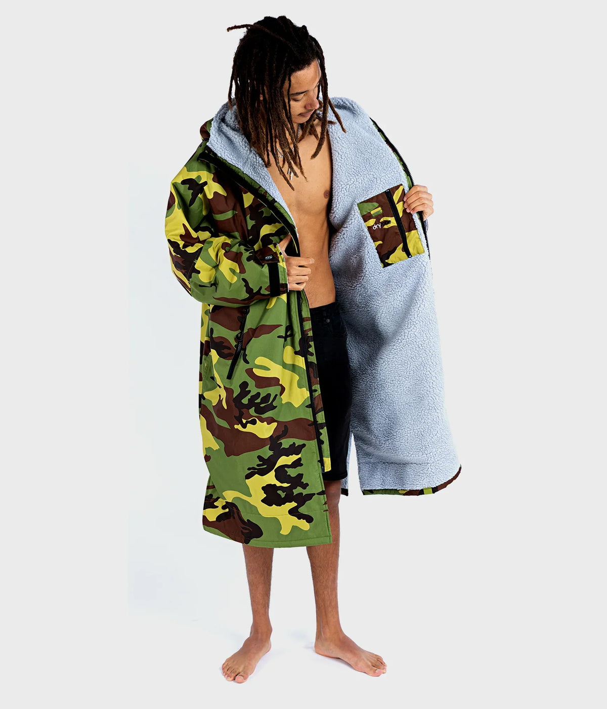 Dryrobe Advance Long Sleeve Camouflage Grey - RECYCLED