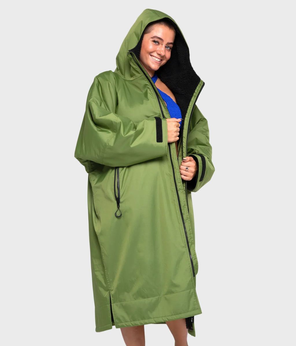 Dryrobe Advance Long Sleeve FOREST GREEN BLACK - RECYCLED