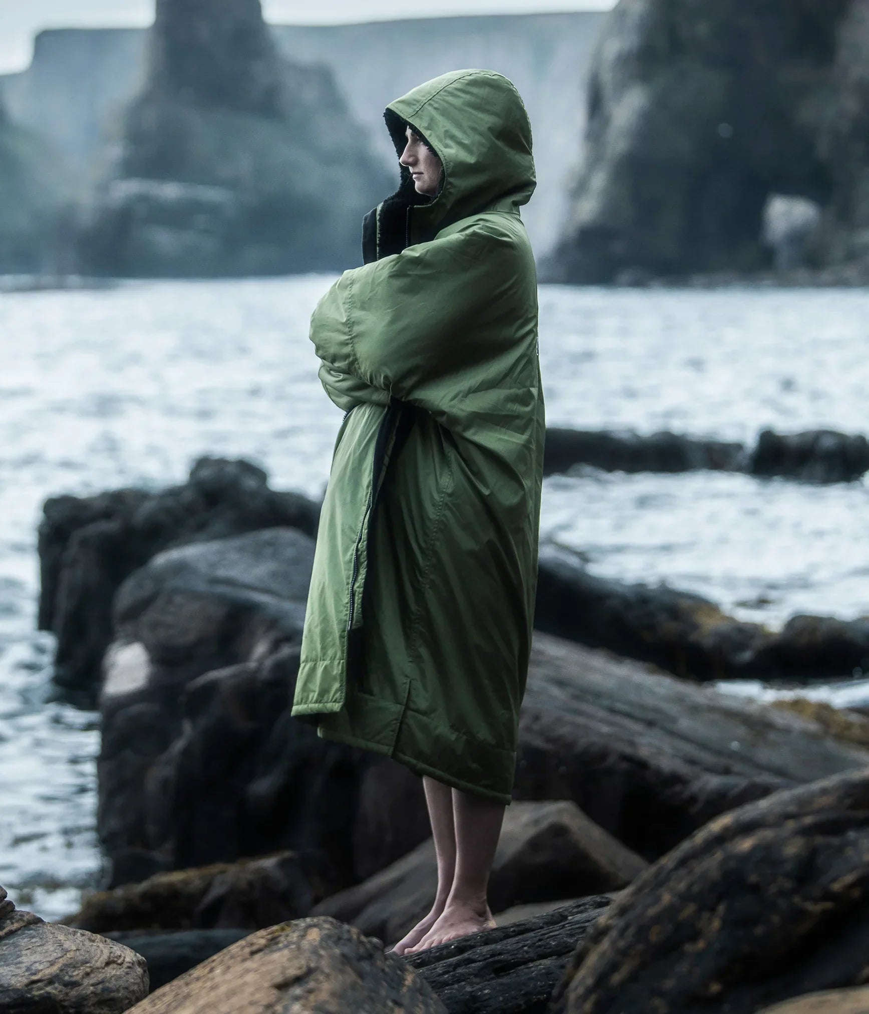 Dryrobe Advance Long Sleeve FOREST GREEN BLACK - RECYCLED