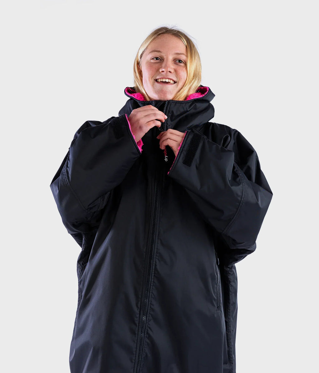 Dryrobe Advance Kids Long Sleeve BLACK PINK - RECYCLED
