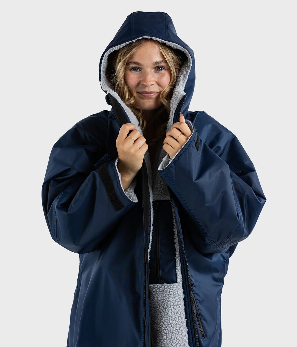 Dryrobe Advance Long Sleeve Navy Blue Grey - RECYCLED