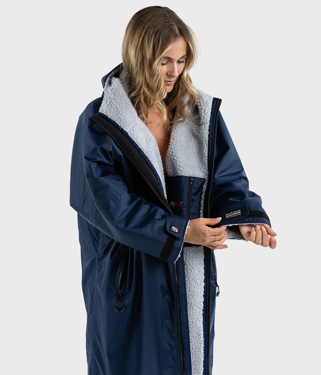 Dryrobe Advance Long Sleeve Navy Blue Grey - RECYCLED