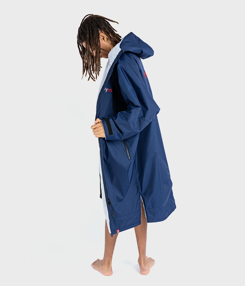 Dryrobe Advance Long Sleeve Navy Blue Grey - RECYCLED