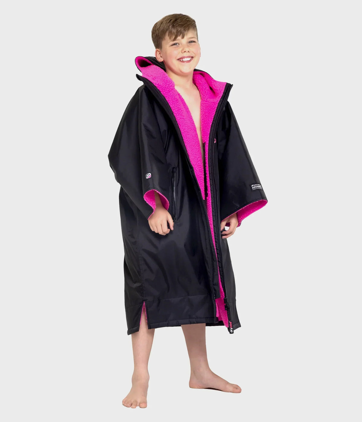 Dryrobe Advance Kids Short Sleeve BLACK PINK