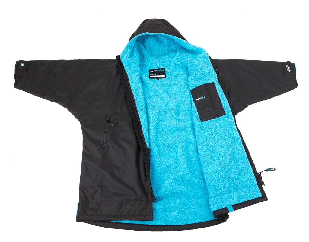 Dryrobe Advance Kids Long Sleeve BLACK BLUE - RECYCLED