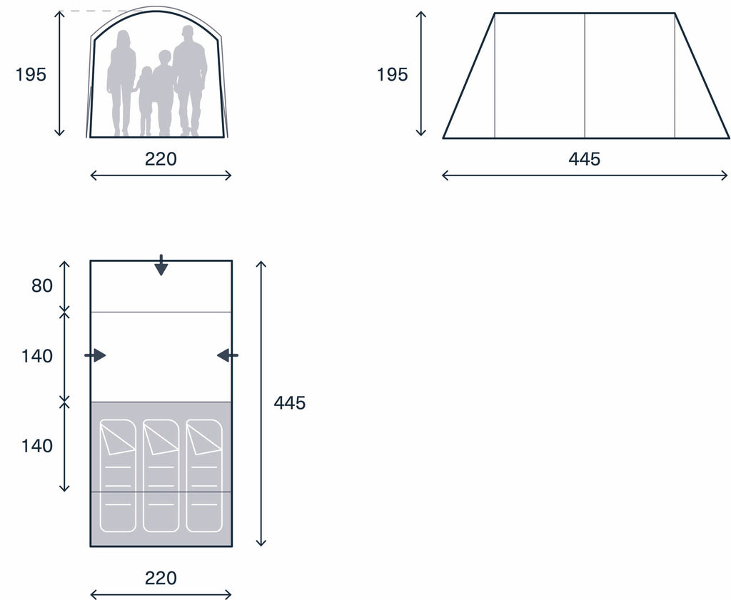 Kampa Sandwood 3 Tent (Poled)