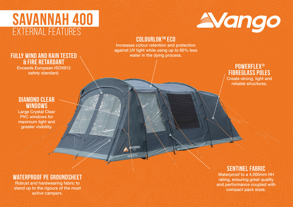 Vango Savannah 400 Tent Package with FREE Footprint