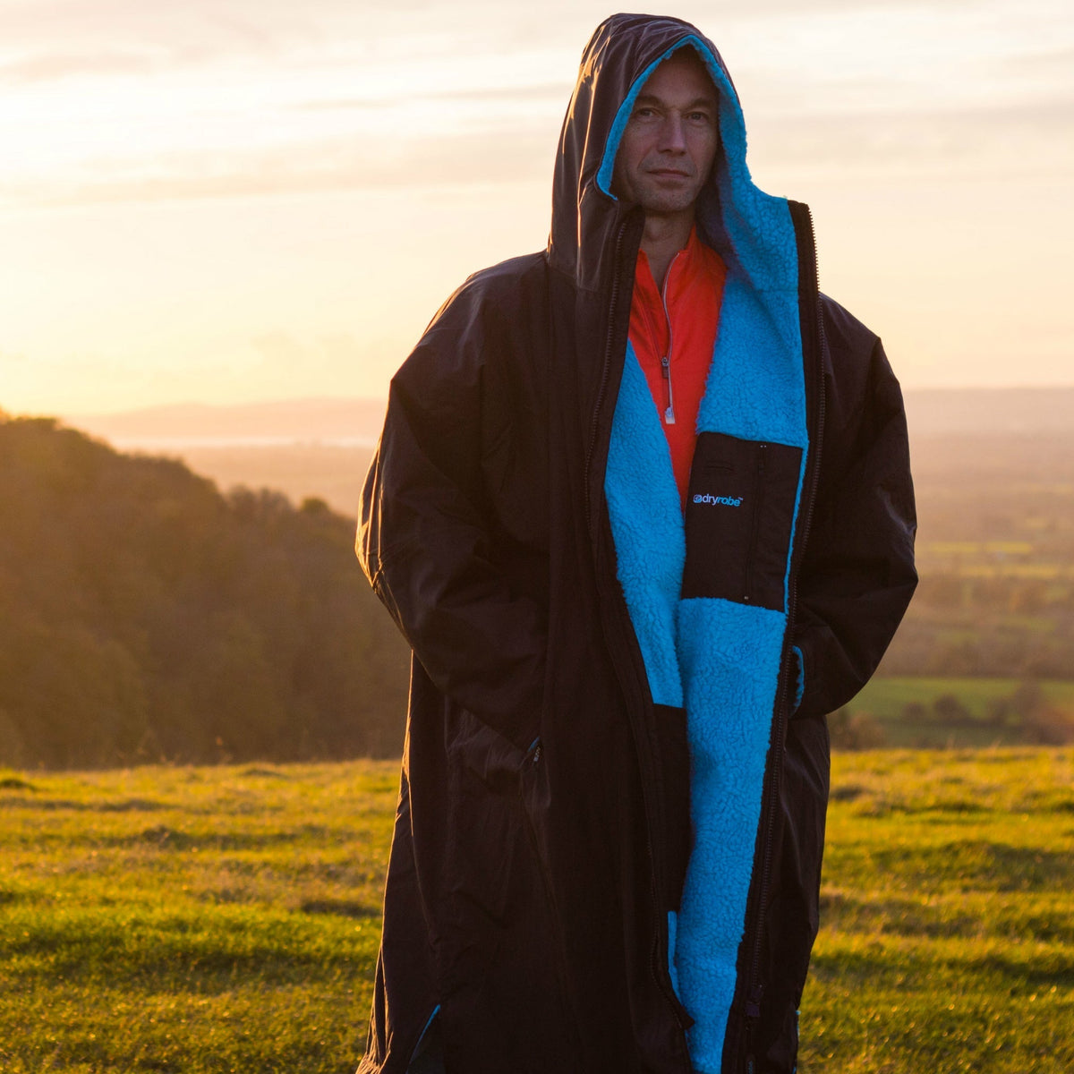 Dryrobe Advance Long Sleeve BLACK BLUE - RECYCLED