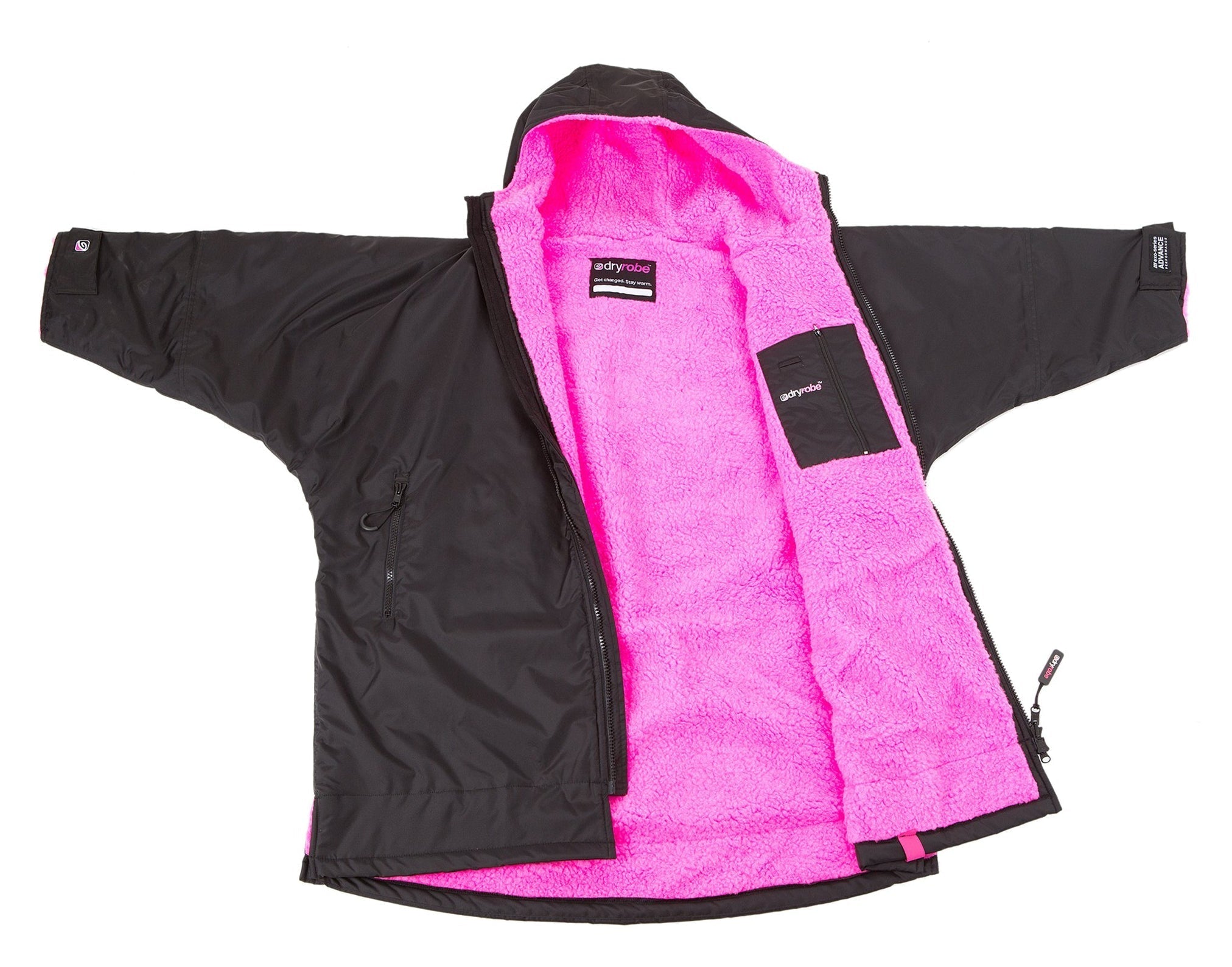Dryrobe Advance Kids Long Sleeve BLACK PINK - RECYCLED